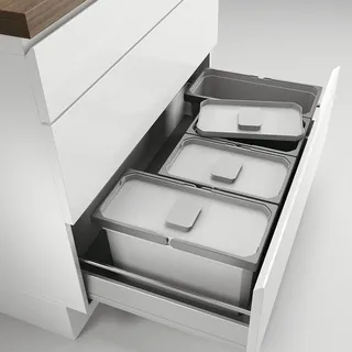 Abfallsorter Cox Box 220/900-4 hellgrau mit 4-fach Trennung für 90 cm Schrank...
