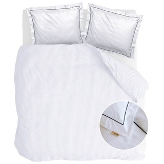 Bettwäsche »Bettwäsche Subtile Stripe Weiß / Anthrazit - 240x2«, Walra, Weiß / Anthrazit 100% Baumwolle Bettbezüge