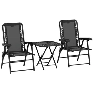 Outsunny Bistro Set 3-tlg. Schwarz