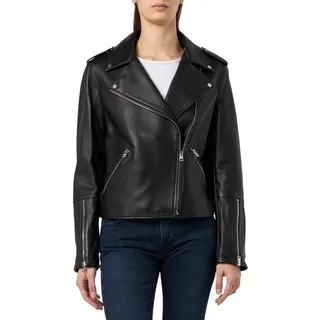 HUGO Damen Lujana Leather_Jacket, Black1, XS EU - XS