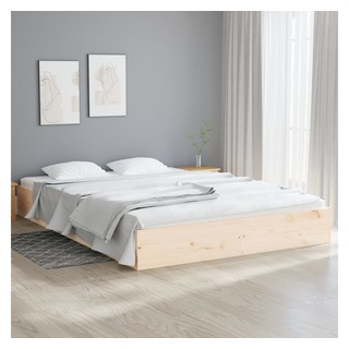 vidaXL Bett Massivholzbett 200x200 cm beige 200 cm x 200 cm