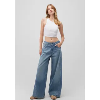 Mavi Weite Jeans "ERICA", Damen, Gr. 29, Länge 30, blau (mid wet look), 100% Baumwolle, casual, weit lang, Jeans, Loose Wide Leg Jeans