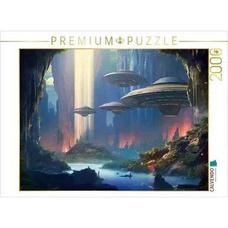 CALVENDO Puzzle Höhlenstadt auf einem fremden Planeten 2000 Teile Lege-Größe 90x67cm Foto-Puzzle für glückliche Stunden