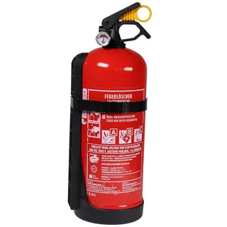 EXDINGER Pulver-Feuerlöscher Autofeuerlöscher Pulver GP-2x ABC 2 kg Halterung Manometer 13A 89 B C, Dauerdruck, ABC-Pulver, (2-St) Manometer, Halterung rot Ø 11 cm x 16 cm x 43 cm | 2 kg