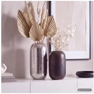FineBuy Blumenvase 2er Set Silber 46 cm