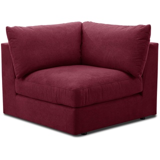 CAVADORE Sofa-Modul "Fiona" Spitzecke / Ecke für Wohnlandschaft oder XXL-Sessel / 107 x 90 x 107 / Webstoff burgunder-rot