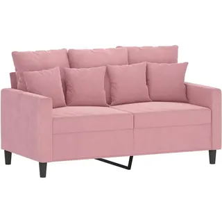 vidaXL Couch Samt 2-Sitzer Rosa