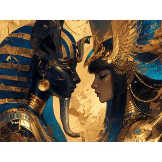 Ägypten Malen Nach Zahlen Erwachsene Pharao Paint by Numbers AnfäNger DIY Set Malen Nach Zahlen Knitterfreie Leinwand mit 3 Pinsels Und Acrylfarbe, Zimmer Wanddeko Wohnzimmer, Ohne Rahmen 40x50cm