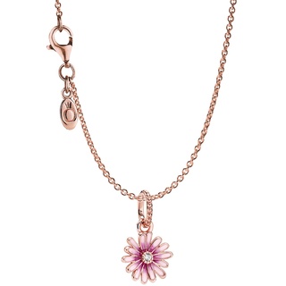Pandora 39452 Damen-Halskette Rosegoldfarben Pinkes Gänseblümchen