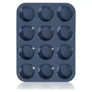 Große Muffinform aus Silikon - Antihaft Backblech für Kuchen 33 x 25 cm Grau - Grau