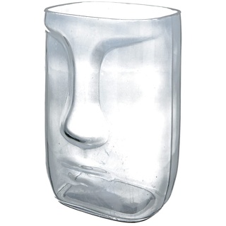 GILDE Vase Face Glas grau 40639