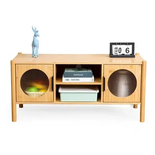 Relaxdays TV-Lowboard 103x40x48 cm Hellbraun Holzwerkstoff