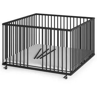 Sämann Laufgitter mit 3 Schlupfsprossen - Black Edition - Premium Kollektion | Gr.: 100x100 cm
