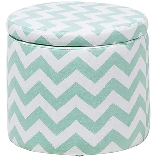 Beliani Pouf TUNICA Baumwolle 35 x 30 x 35 cm Grün/Weiß