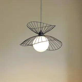 Hängeleuchte Vertigo, schwarz, Glas/Metall, E27, Ø 50 cm