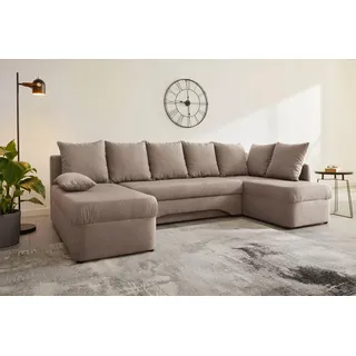 Jockenhöfer Gruppe Wohnlandschaft U-Form, B: 260 cm, mit Schlaffunktion & Bettkasten braun