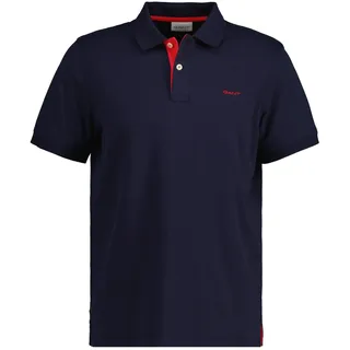 GANT Reg Contrast Rugger Kurzarm-poloshirt Evening Blue XL