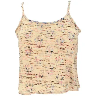 Guru-Shop T-Shirt Kurzes Boho Trägertop, luftiges Saree Top -.. Festival, Ethno Style, alternative Bekleidung gelb M