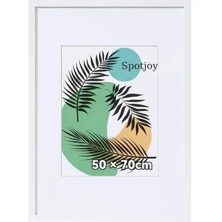 Bilderrahmen 50x70 cm Weiß Fotorahmen Collage Holzrahmen Acrylglas