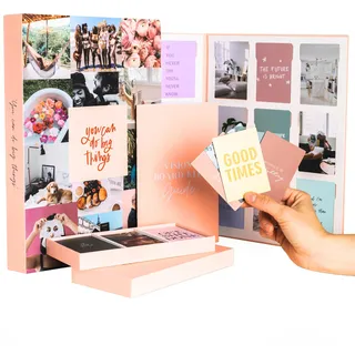 Vision Board Kit – Vision Boards, Dream Board, Mood Board, Collage Book – 150 Vision Board Bilder, Zitate – Austauschbarer Schnitt, Klebeband und klebefreies Vision Board Book – Erstellen,