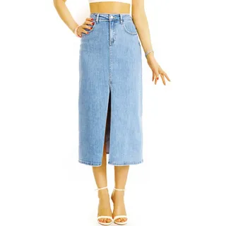 be styled Midirock Midirock Pencil Skirt hellblauer Bleistiftrock - Damen - j22L-3 5-Pocket-Style blau 38