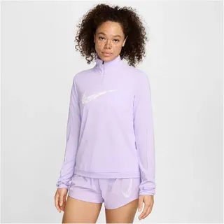 Nike Swoosh Dri-FIT 1/2-Zip Langarmshirt Damen 512 lilac bloom/white L