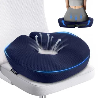 Feagar Sitzkissen - Verstellbarer Orthopädischer Sitzring, Hämorrhoiden Sitzkissen für Bürostühle, Autositze, Stühle zu Hause, Entlastet langes Sitzen, Dunkelblau