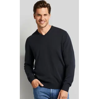 V-Ausschnitt-Pullover, aus atmungsaktiver Baumwolle und mit Logo-Stickerei, Gr. XXXL, marine, , 44767411-XXXL