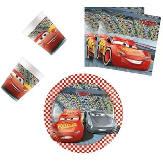 Disney Einweggeschirr-Set Disney Cars Lighning MCQueen Geburtstag Deko Set 36tlg. (36-tlg), 8 Personen, Pappe bunt