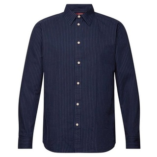 Esprit Langarmhemd Twill-Hemd mit Nadelstreifen, 100 % Baumwolle blau XSEsprit
