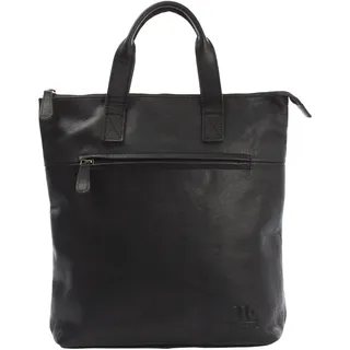 LECONI Rucksack bequemer Lederrucksack praktischer Freizeitrucksack City Stadt Damen und Herren aus Leder 31x33x10cm schwarz LE1031-buf - M