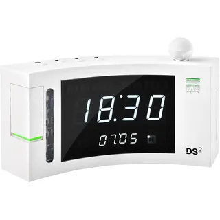 Humantechnik DS-2 digitaler, sehr lauter Licht/Blitzwecker für Schwerhörige, Hörverlust (Weiß)