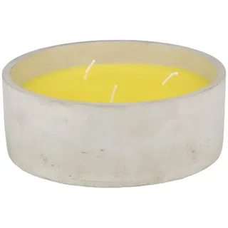 Arti Casa Citronella-Kerze im Steintopf - Zitrusfruchtiger Duft - Wirkt gegen Mücken und Insekten - Lange Brenndauer - Geeignet für Draußen und Terrasse - Durchmesser 20 cm - Grau