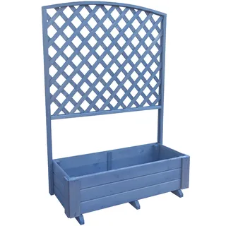 Promadino Blumenkasten mit Rankgitter Flora 91 x 41 x 130 cm Grau