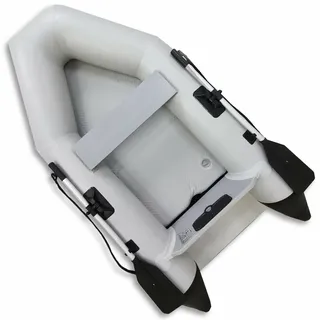 Nemaxx NEMAXX® Schlauchboot 230 cm für 2 Personen Paddel-, Angel- & Ruderboot–300 kg–3,75 kW/5 PS - Hellgrau