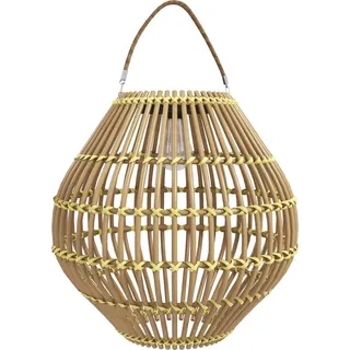 Gartenleuchte Solarleuchte Garten-Solarleuchte, PE-Rattan, Boho-Design, 31 cm x 31 cm x 32 cm, Gelb - Gelb