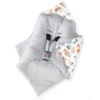 Amilian Einschlagdecke Babyschale - 90x90 cm - Baby Erstausstattung Neugeborene - für Komfort und Sicherheit Ihres Kindes für Buggy Kinderwagen oder Autositz - Eichhörnchen