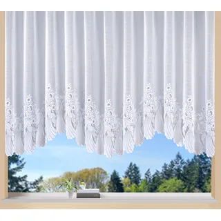 WECKBRODT Bogenstore WECKBRODT "Savannah" Gr. 1, weiß, B:300cm H:145cm, Jacquard, Polyester, Gardinen, Jacquard, Bogenstore, halbtransparent, Bordüre, Kante, floral, Store