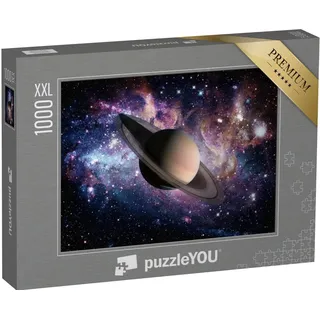 Puzzle 1000 Teile XXL „Der Planet Saturn ist der zweitgrößte im Sonnensystem und hat EIN Ringsystem“ – aus der Puzzle-Kollektion Weltraum, Universum