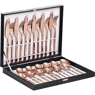 Besteck 24teilige Set 24pcs 6 Personen Rosegold
