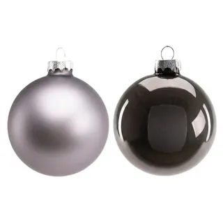 Trend Line Christbaumschmuck TrendLine Weihnachtskugeln aus Glas Ø 8 cm grau