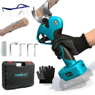 Cheffery Akku-Astschere Professionelle, Max Öffnung 60 mm Elektrische Gartenschere mit SK5-Stahlklingen 800W Bürstenlosem Motor LCD-Anzeige, Akku Baumschere für Garten Bauernhof (Ohne Batterie)