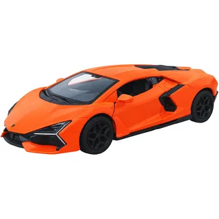 Lamborghini Revuelto Modellauto aus Metall mit Rückzugmotor Modell Auto Spielzeugauto Spielzeug Geschenk 4-Varianten Welly 41 (Orange)