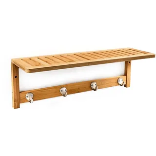 Relaxdays Wandgarderobe Bambus natur