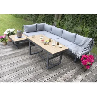 Bellavista "Largo" Gartenlounge Set, grau, Aluminium, für 6 Personen - Grau