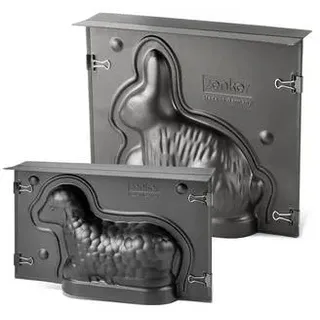 Zenker Osterbackformen Mini-Osterlamm und Hase Backformen 700 & 600 ml Füllvolumen 3D Kuchenformen mit Häschen und Lämmchen als Motiv zum Backen