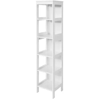 SoBuy Badezimmerschrank mit 5 Regalböden Weiß