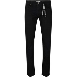 TOM TAILOR DENIM Herren Piers Slim Superstretch Jeans, schwarz, Logo Print, Gr. 28/32