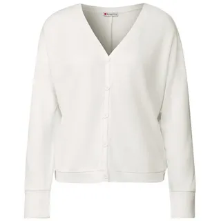 STREET ONE Strickjacke V-Ausschnitt Weiß 36