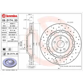Brembo 09.D174.33 Vorderachse